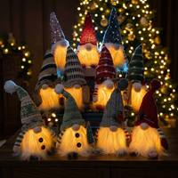 Gnome de Noël lumineux à LED en gros - Poupée à chapeau tricoté flocon de neige et lumière chaude - Décoration de table festive pour intérieur
