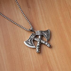 Vintage Odin Rune Viking <span class=keywords><strong>Tomahawk</strong></span> colgante collar encanto hombres collar nueva moda Hip Hop Punk accesorios fiesta regalo joyería - Product Image 3
