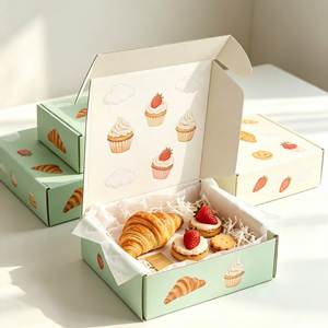 Recyclable Drawer Style Paper Cake <b>Box</b> with Satin Liner Magnetic Closure Bear Design for Sweet Treats Packaging - Product Image 3