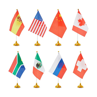 Decoración de Negocios Internacionales, venta al por mayor, logotipo personalizado, banderín de poliéster, banderas de escritorio de oficina para varios países