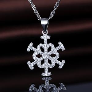المجوهرات بالجملة عيد الميلاد 925 فضة ندفة الثلج قلادة ندفة الثلج ، عيد الميلاد مجوهرات - Product Image 5