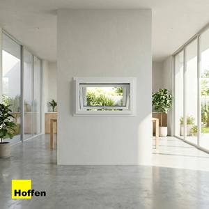 Fenêtre à auvent en uPVC Hoffen Pro insonorisée et étanche, fabriquée en Thaïlande, 80x50, cadre blanc avec moustiquaire, fenêtre à auvent en verre - Product Image 2