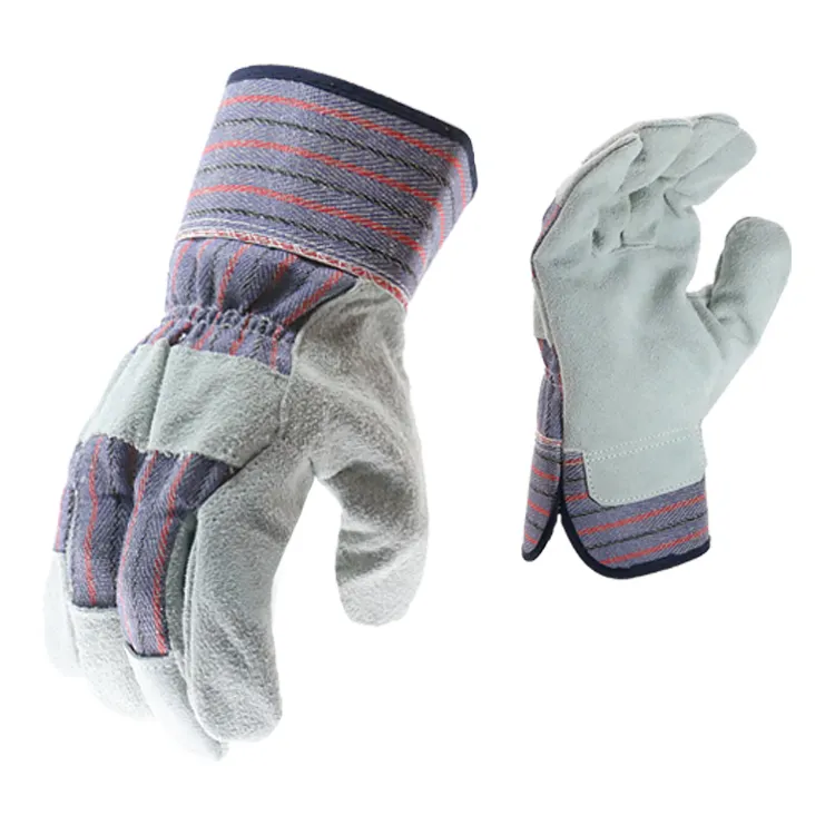 High quality white palm cheap industrial cow leather hand gloves for welding