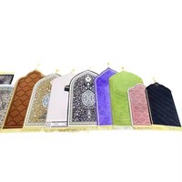 Tapis de prière musulman très vendu, motif médaillon épais, doux, tapis de prière islamique turc en nylon lavable et antidérapant