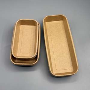 Barquettes alimentaires rectangulaires jetables en papier, en gros, pas cher, avec logo personnalisé, résistantes à la graisse, pour les repas - Product Image 3