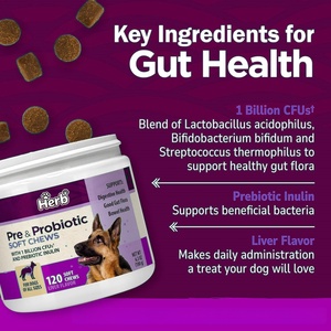 Masticables Blandos Prebióticos y Probióticos Herb para Perros, 120 Unidades, Sabor Hígado, Favorece la Salud Digestiva, Para Todas las Tallas - Product Image 6