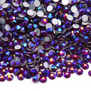 Diamantes de imitación de cristal para uñas, cristales de amatista AB SS 6 8 10 16 20 30 Lt, piedras de Parte trasera plana y cuentas de Strass redondas no Hotfix - Product Image 2