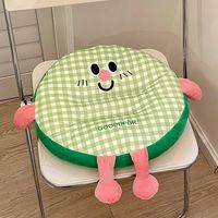 Coussin de siège en coton épais à motif quadrillé de dessin animé avec repose-bras et repose-jambes, coussin de chaise pour bureau et dortoir, vente en gros personnalisée