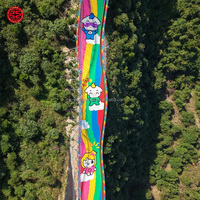 Toboggan Arc-en-ciel Géant Populaire et Coloré pour Parc d'Attractions Extérieur, Glisse Sèche pour Adultes et Enfants, à Vendre