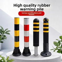 Poteau de barrière en caoutchouc résistant aux chocs, remplissable d'eau, anti-collision, élastique, réfléchissant, épaissi, flexible, pour la sécurité routière