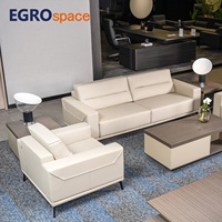 Ensemble de salon EGROspace au design populaire, canapé sectionnel moderne en cuir, mobilier minimaliste pour visiteurs et bureau