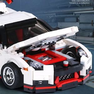 Cetakan KING 13104 mobil olahraga balap Super mainan set blok MOC balok bangunan partikel kecil untuk hadiah Natal anak-anak - Product Image 6