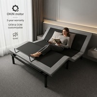 Cadre de lit électrique réglable et pliable, base de lit en acier pour hôtel, moteur silencieux à télécommande sans fil, taille personnalisée, certifié CE, garantie de 3 ans