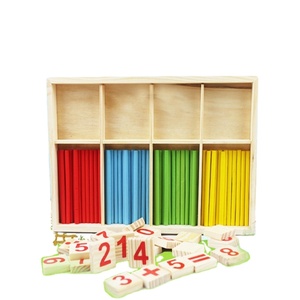 Juego de bloques de construcción de madera Montessori para niños, juguete educativo de matemáticas, números, rompecabezas, Matemáticas - Product Image 1