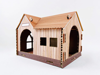 Maison pour chat en carton ondulé recyclable de haute qualité, transporteur pour animaux de compagnie avec poignée, forme personnalisable
