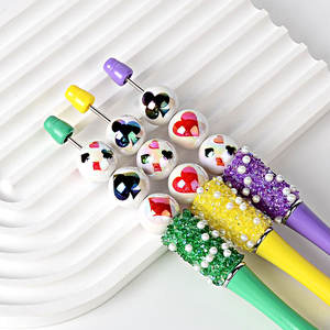 Perles en acrylique 16 mm noires et rouges à motif prune, impression double face, pour DIY, chaîne de téléphone portable, porte-clés, collier, stylo - Product Image 3