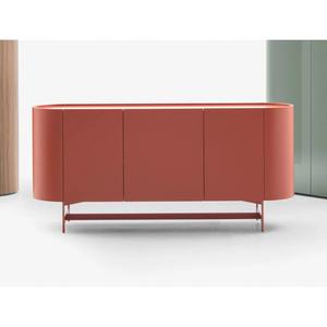<span class=keywords><strong>Cassettiera</strong></span> Arrotondata Personalizzata in Laccato Opaco, Laccato Lucido o Legno, Credenza Indipendente con Base in Metallo e Piano in Quarzo - Product Image 6