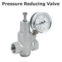 Válvula Reguladora de Presión Industrial de Acero Inoxidable SS304 con Rosca DN56, Conexión SS Personalizada YOD, con Manómetro Antichoque