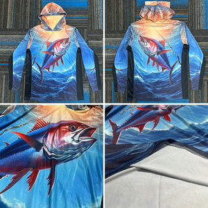 Felpa da Pesca Personalizzata con Logo Stampato a Trasferimento Termico, Manica Lunga UPF 50 Antibatterica ad Asciugatura Rapida 180g Jersey per Uomo e Donna - Product Image 4