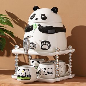 Juego de Tetera de Cerámica Kawaii Panda, Juego de Taza y Jarra para Agua Fría con Grifo - Product Image 6