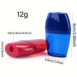 Taille-crayon portable en plastique avec couvercle, couleurs assorties, logo personnalisé, pour enfants, promotionnel, artistes, salle de classe, école, bureau, cadeau - Product Image 2