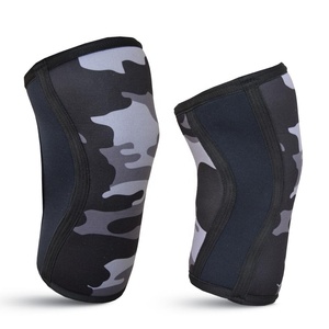 Genouillères de musculation et de powerlifting 7MM en polyester à compression, motif camouflage, élastiques pour hommes, utilisables en toutes saisons - Product Image 1
