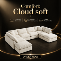 Canapé modulaire en forme de nuage, assise profonde, rembourré, pour salon, canapé moderne, sièges de salon