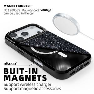 Funda de Teléfono Aikusu de Alta Calidad, Lujosa y Elegante con Cristales para iPhone 17Pro Max, Funda de Teléfono con Diamantes Estilo INS para iPhone 17 Crystal - Product Image 3