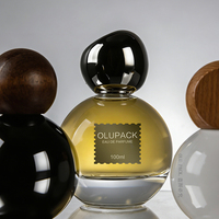 Faible MOQ, Nouveau Design, Flacon de Parfum Transparent en Forme de Boule de 30ml, 50ml, 80ml, 100ml, Vide avec Pompe Vaporisateur