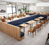 Meubles d'hôtellerie de haute qualité, ensemble de canapés modernes avec structure en bois pour café, sièges en cuir capitonnés