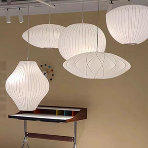 <span class=keywords><strong>Lustre</strong></span> minimaliste de style nordique pour bistrot, <span class=keywords><strong>avec</strong></span> abat-jour en tissu et fils de soie, type LED suspendu pour salons - Product Image 2