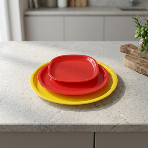 Plato Redondo de Plástico con Compartimentos, Desechable y Duradero, para Desayuno y Dosa, Hoteles, Restaurantes y Servicios de Catering - Product Image 1