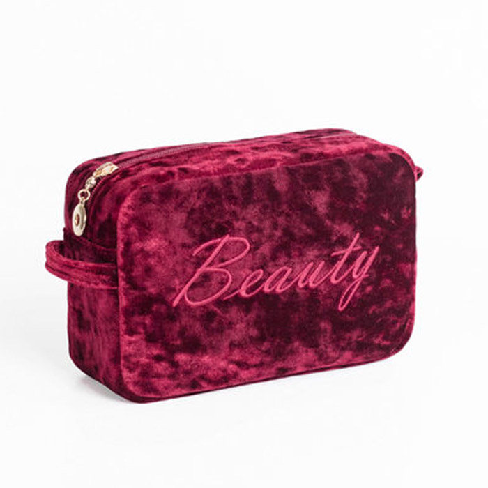 small velvet cosmetic bag