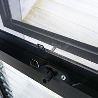 Ventana de Aluminio Moderna con Aislamiento Térmico, Color Negro Mate, Tipo Horizontal, para Dormitorio, Villa o Vista al Mar
