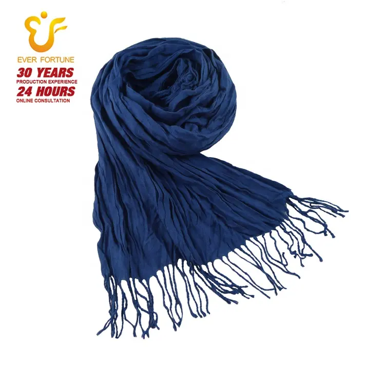 Custom Multicolor Women Winter Warm Long Shawls crinkle Scarves Unisex Scarf Ready to Ship