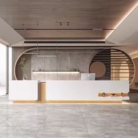 Escritorio Comercial de Madera Personalizado de Alta Calidad para Oficina, Hotel, Tienda de Ropa, Boutique, Recepción de Oficina, Escritorio de Recepción Moderno