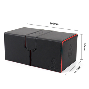 Cao Cấp PU Da Đôi Lật N Khay Cổ Điển Vuông Thiết Kế Có Thể Gập Lại Lưu Trữ Cho 200 + Thẻ Trò Chơi Tùy Chỉnh Hộp Sàn - Product Image 3