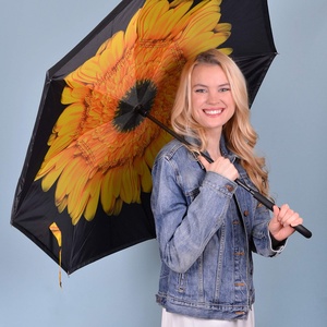 Parapluie droit moderne à poignée en C, inversé, coupe-vent, mains libres, pliable, pour voiture, contrôle manuel, utilisation toutes saisons - Product Image 6