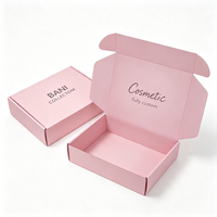Scatola di Spedizione Rosa Personalizzata OEM, Design su Misura, Laminazione Opaca, Pieghevole, Quadrata, per Abbigliamento e Cosmetici