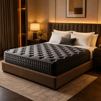 Matelas hybride à ressorts compressible enroulable avec tissu tricoté respirant