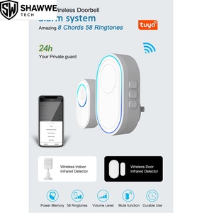 Sonnette vidéo intelligente Tuya avec carillon, Wi-Fi 2.4G, alarme via application et <span class=keywords><strong>détecteur</strong></span> <span class=keywords><strong>de</strong></span> mouvement, en ABS pour la sécurité domestique - Product Image 3