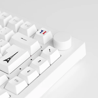 Clavier sans fil Akko Black on White 5075B Plus français rétroéclairé RVB AZERTY pour gamer, clavier mécanique rechargeable pour ordinateur de bureau