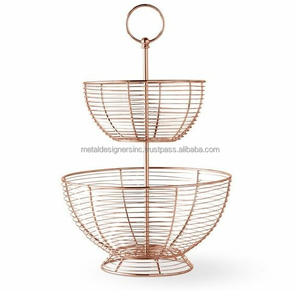 Nouvel arrivage de corbeille de fruits en fil métallique de luxe fait à la main en fer coloré décoration de table de cuisine support de support de stockage de fruits faits à la main - Product Image 3