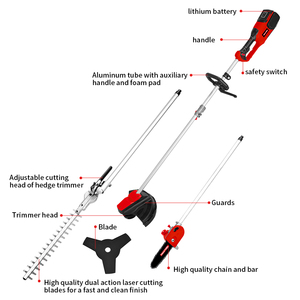 Outils électriques sans balais 18V+18V, tronçonneuse à perche, taille-haies, débroussailleuse, 4 en 1, multi-outils pour pelouse, jardin, verger - Product Image 2