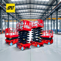 Plateforme élévatrice ciseaux électrique pliable stable pour entrepôt, petits espaces et maintenance en hauteur