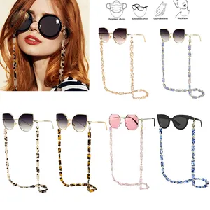 Cute Acetate Sunglasses Chain Necklace Tortoise Masked Lanyard Glasses Strap Fashion Eyeglass Chain Strap Holder Cord For Women