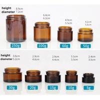 Pot cosmétique en verre ambré vide pour crème visage, 1oz, 2oz, 4oz, 5oz, 8oz, avec couvercle noir, blanc, or, argent