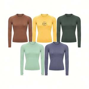 Casual Sport <b>Yoga</b> Running Breathable Wear High Quality Patchwork Regular Fit Long Sleeve <b>T</b> <b>Shirt</b> Women <b>T</b>-<b>shirts</b> for Women - Product Image 6