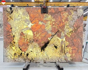 Dalle de quartz rose translucide romantique de Patagonie, grand format, imperméable, avec de gros cristaux pour projet de villa - Product Image 1