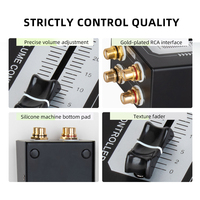 COKYIS CX-02 Préamplificateur passif RCA avec contrôleur de volume, fader professionnel de 128 mm, réglage de précision, en métal, Plug & Play